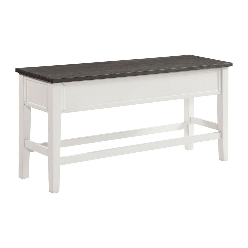 Picket House Furnishings Jamison Storage Counter Dining Bench in Gray. Picture 2
