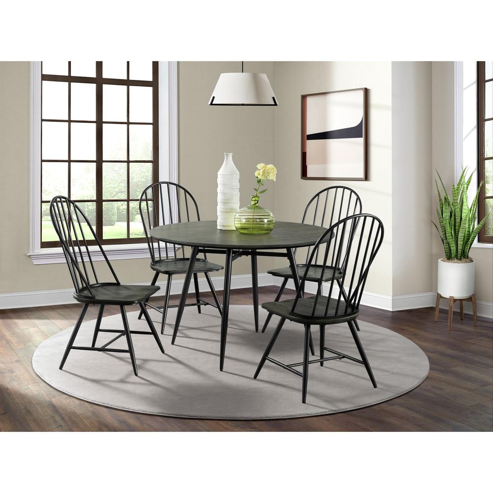 Clover 5PC Standard Height Dining Set in Black-Table and Four Chairs. Picture 11