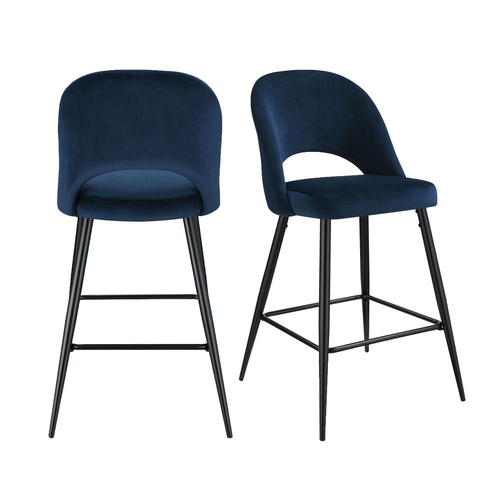 Picket House Furnishings Loran Bar Stool in Navy. Picture 1