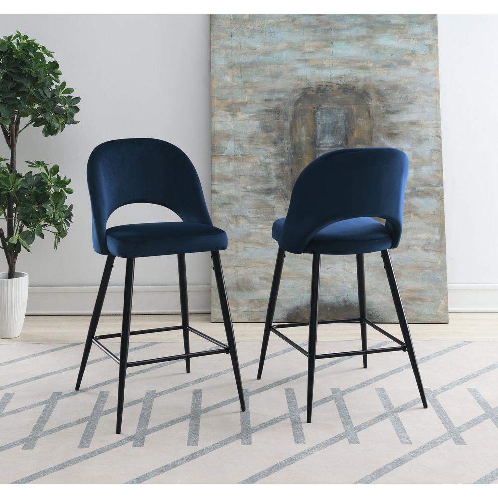 Picket House Furnishings Loran Bar Stool in Navy. Picture 3