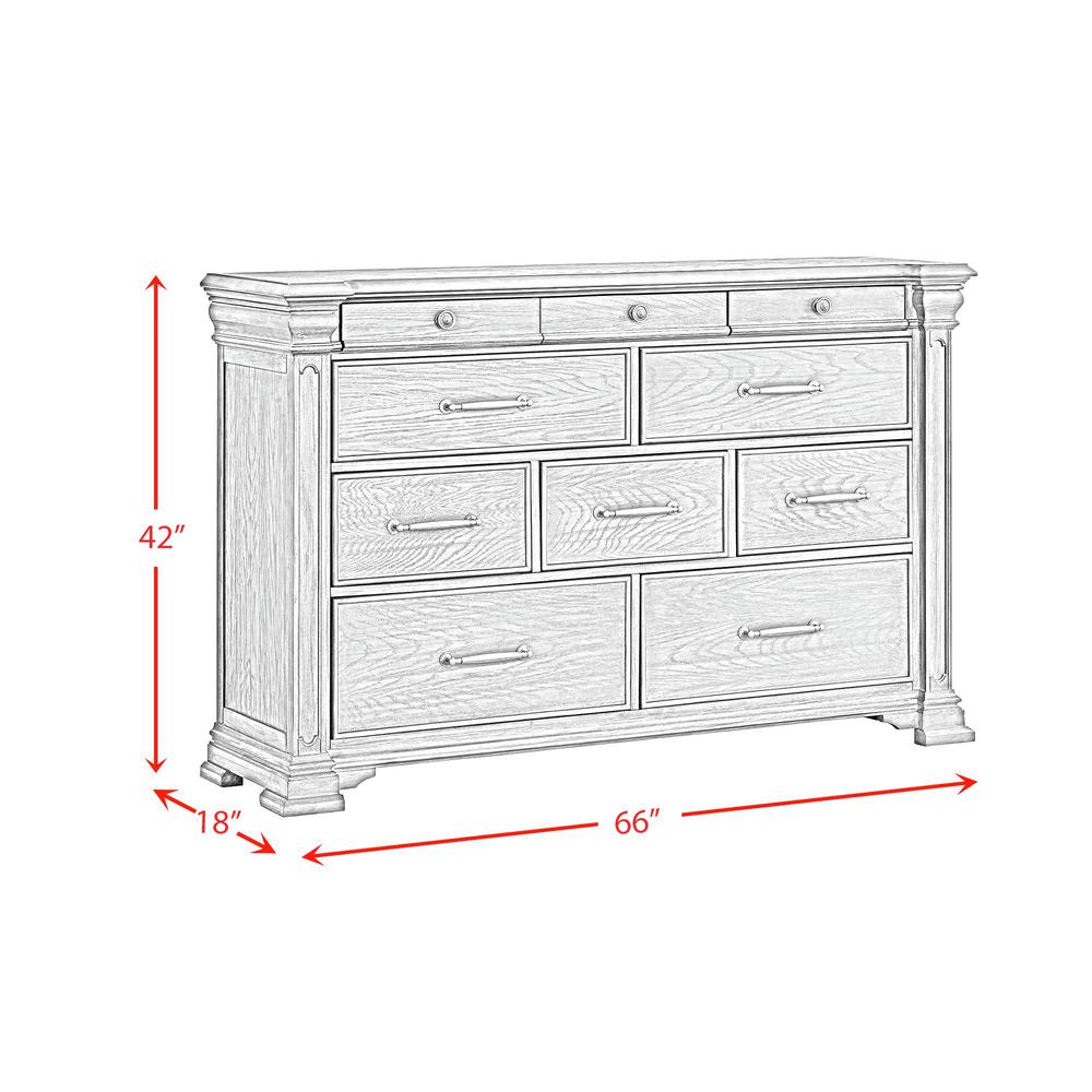 Paterson  10-Drawer Dresser in Grey. Picture 3
