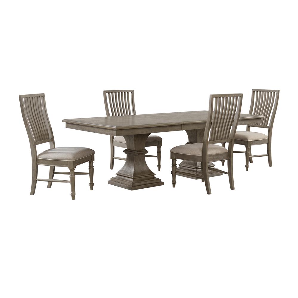 Royale 5PC Standard Height Dining Set in Grey-Rectangular Table and Four Chairs. Picture 1