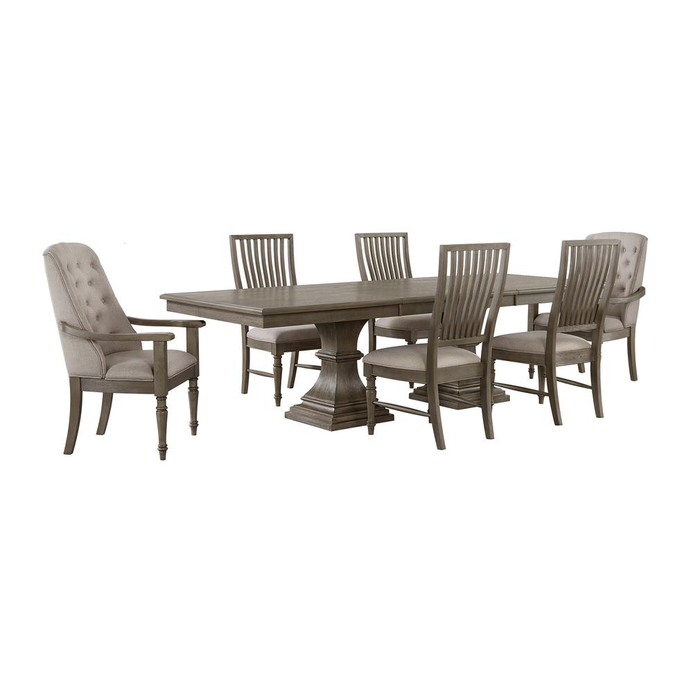Royale 7PC Standard Height Dining Set in Grey. Picture 1