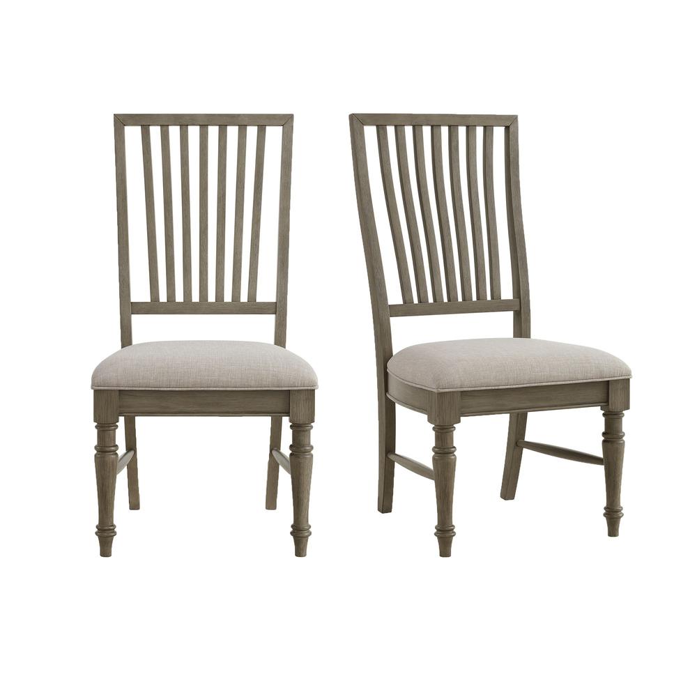 Royale Dining Side Chair with Taupe Fabric in Grey (2 Per Carton). Picture 1