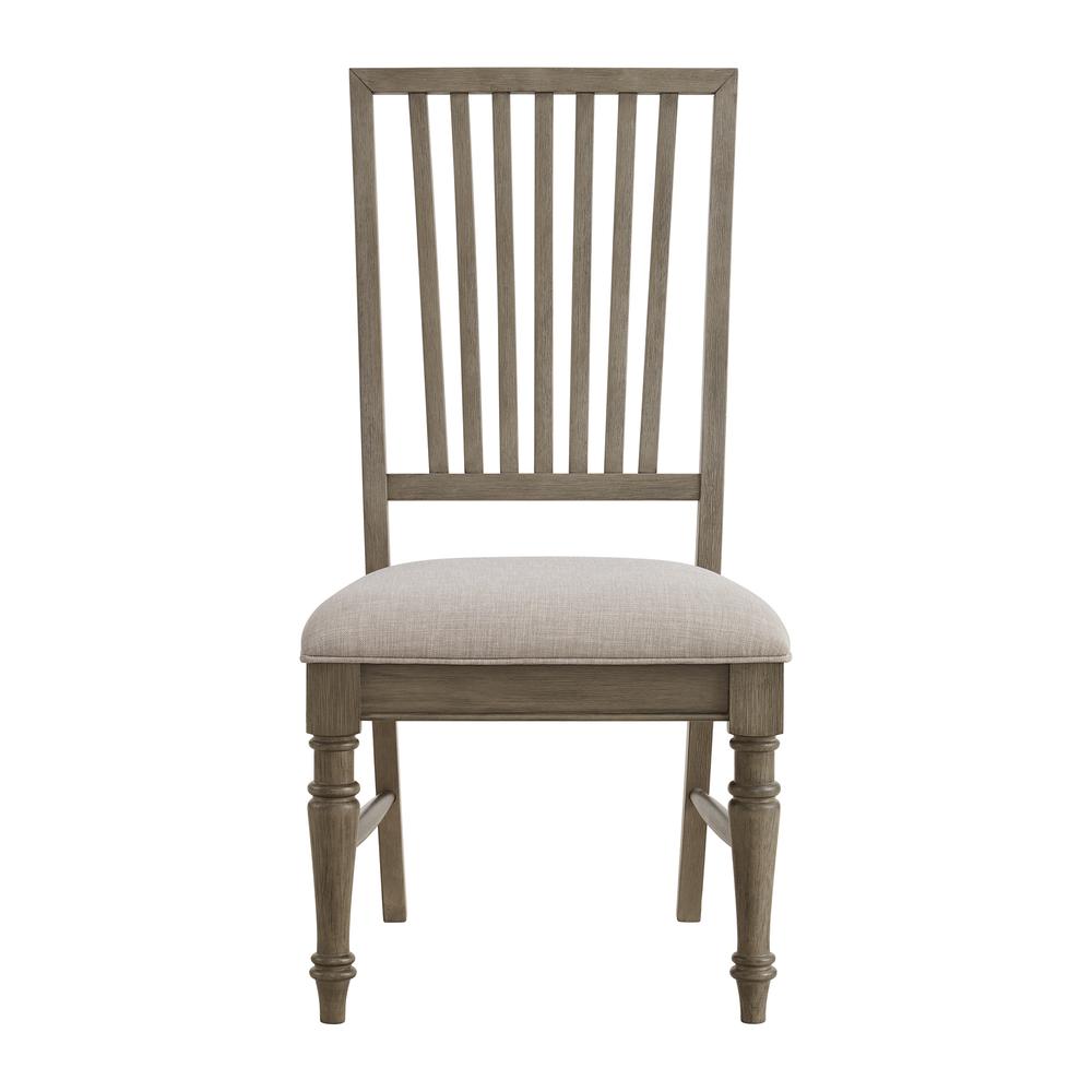 Royale Dining Side Chair with Taupe Fabric in Grey (2 Per Carton). Picture 3