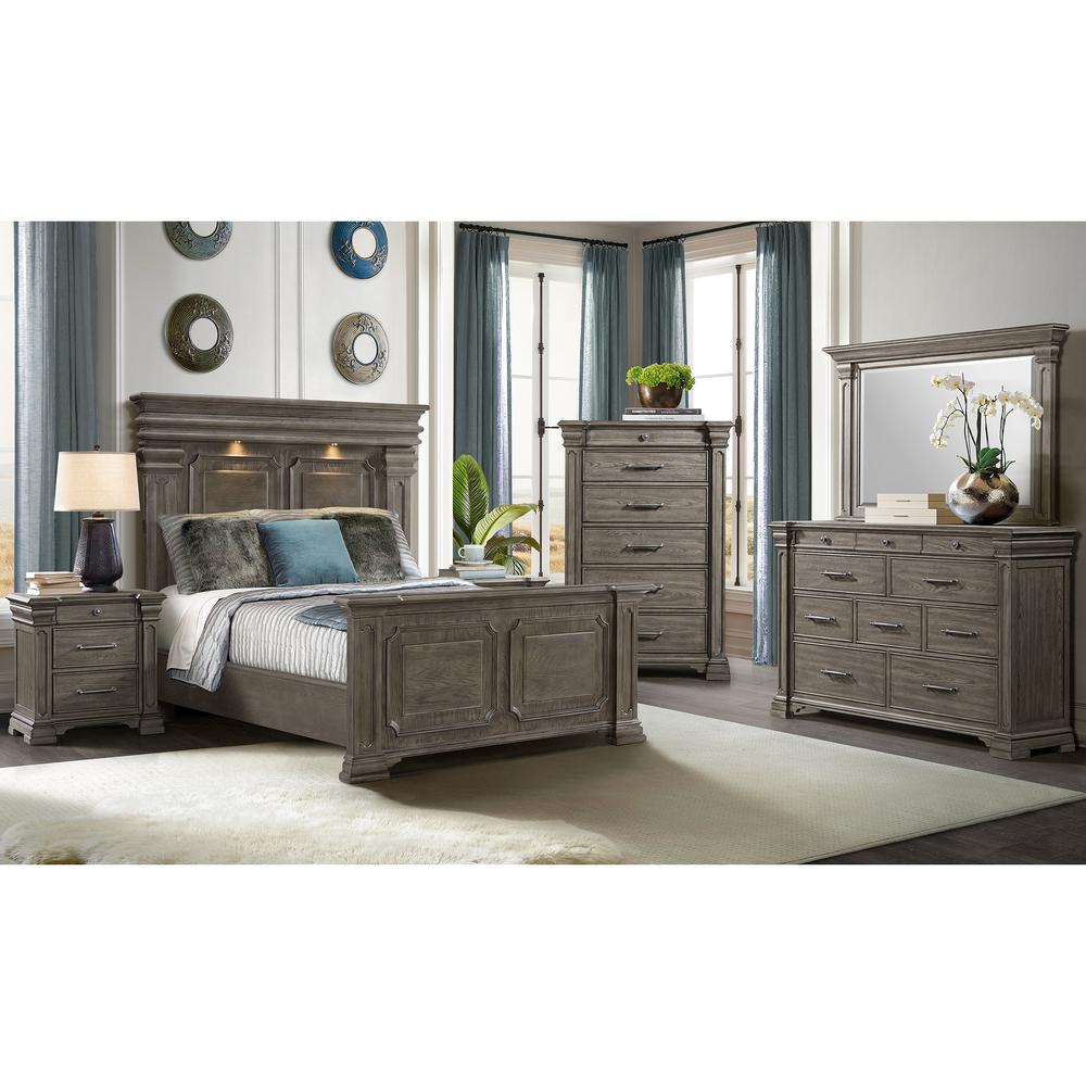 Paterson  Queen Bed in Grey. Picture 7