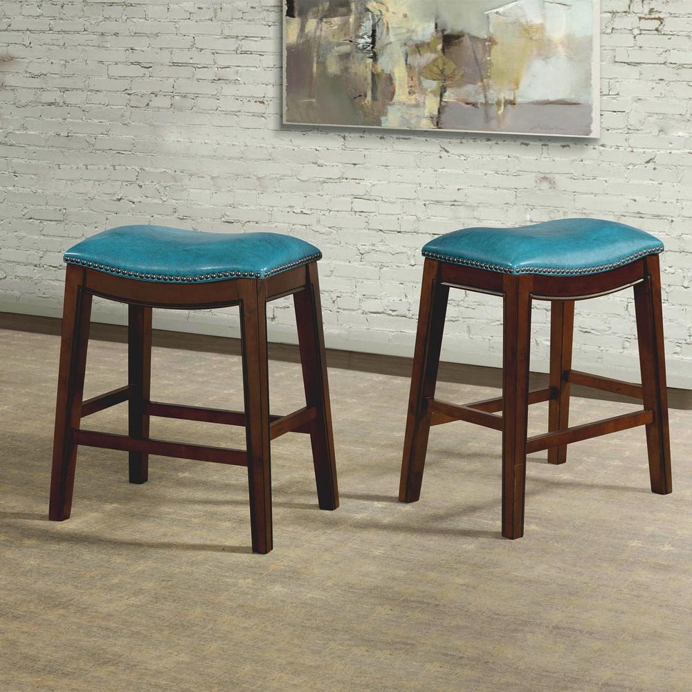 Bowen 24" Backless Counter Height Stool in Blue. Picture 6