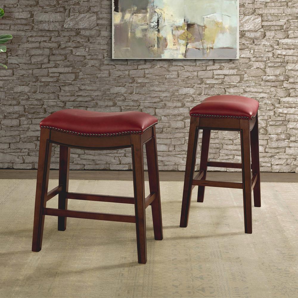 Bowen 24" Backless Counter Height Stool in Red. Picture 6