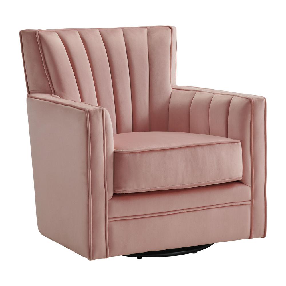 Lawson Swivel Chair in Blush. Picture 1