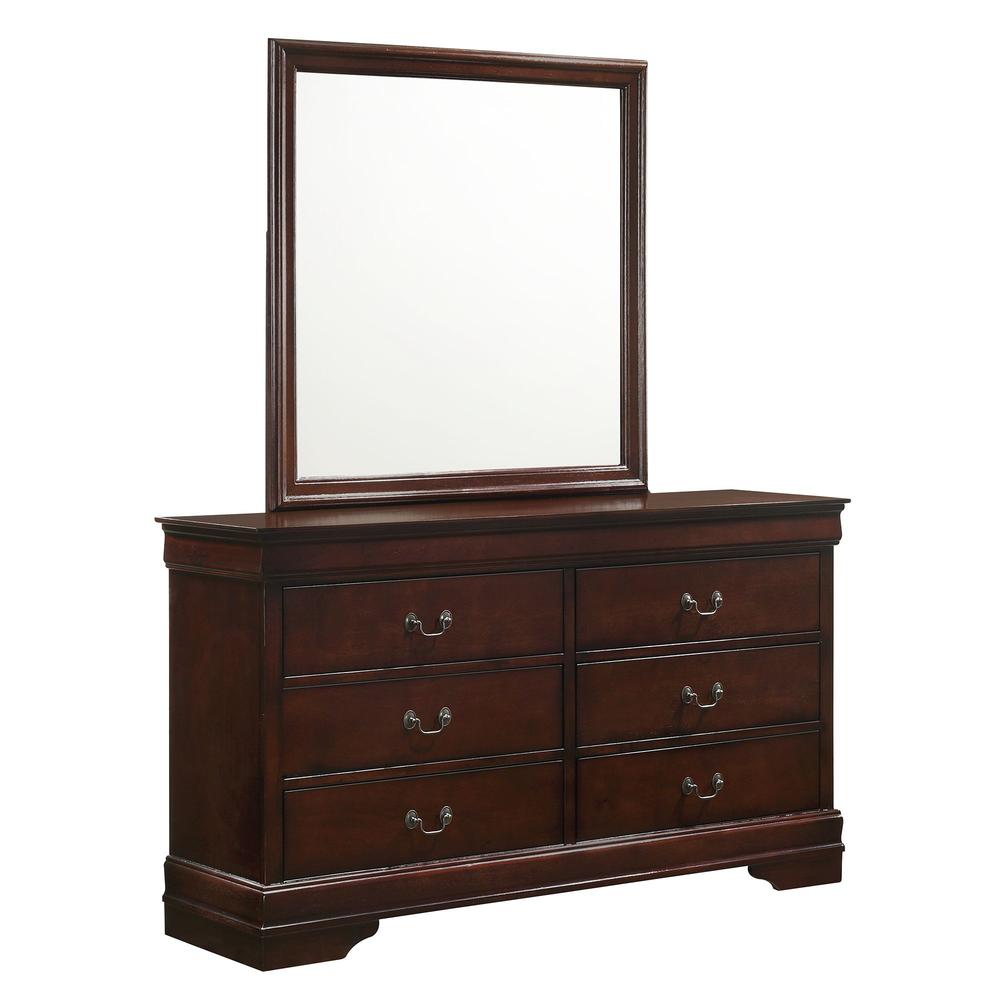 Picket House Furnishings Ellington 6-Drawer Dresser & Mirror in Cherry. Picture 1