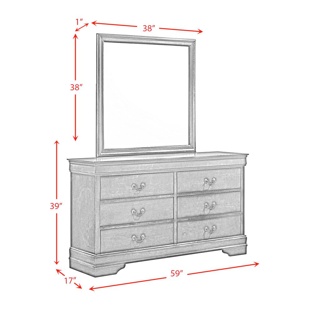 Picket House Furnishings Ellington 6-Drawer Dresser & Mirror in Cherry. Picture 6
