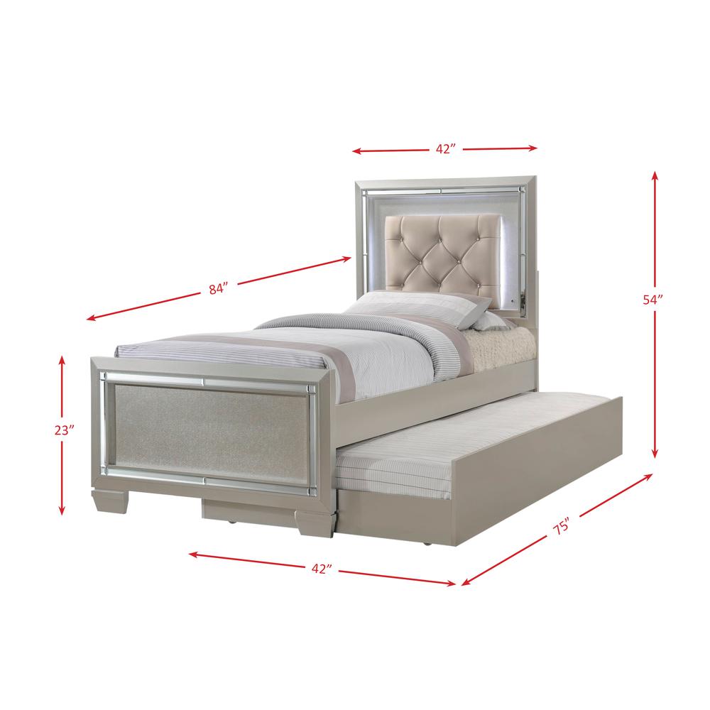 Glamour Youth Twin Platform Bed w/ Trundle. Picture 69