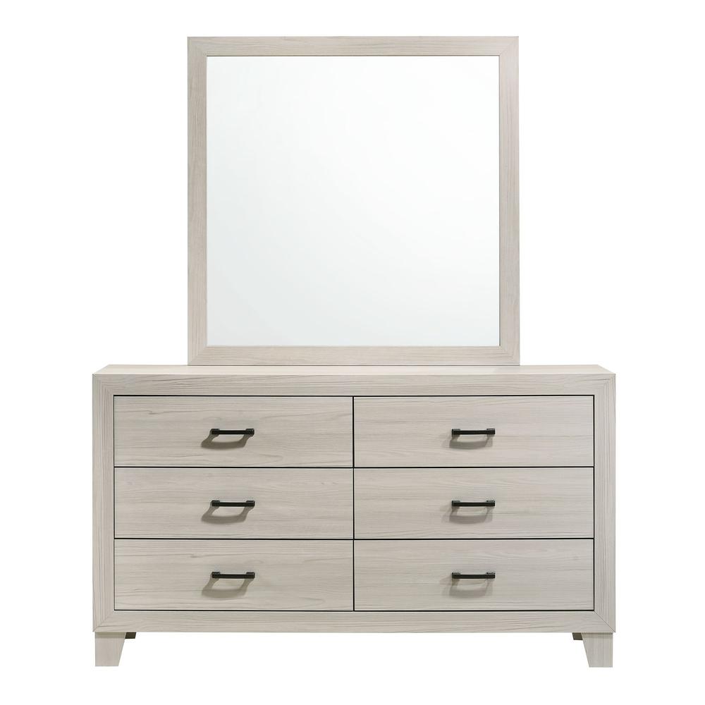 Picket House Furnishings Poppy 6-Drawer Dresser with Mirror in Gray. Picture 1