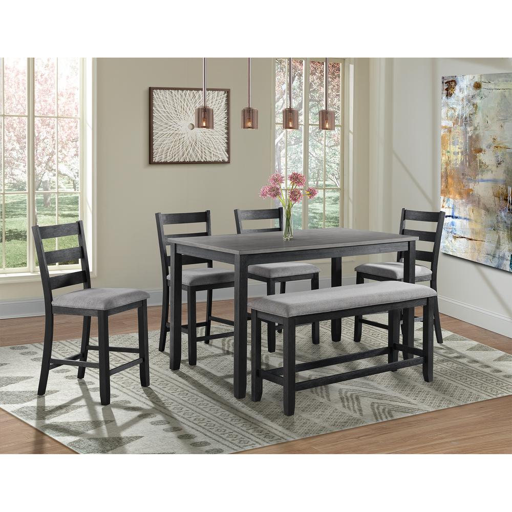 Picket House Furnishings Kona Counter Height Side Chair Set in Black. Picture 4
