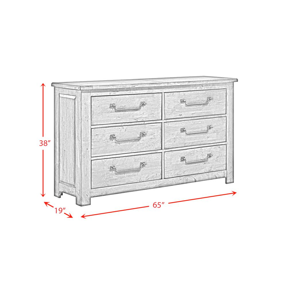 Picket House Furnishings Memphis 6-Drawer Dresser in Grey. Picture 5