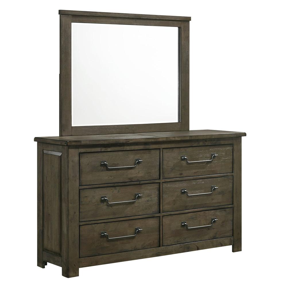 Picket House Furnishings Memphis 6-Drawer Dresser with Mirror Set in Grey. Picture 2