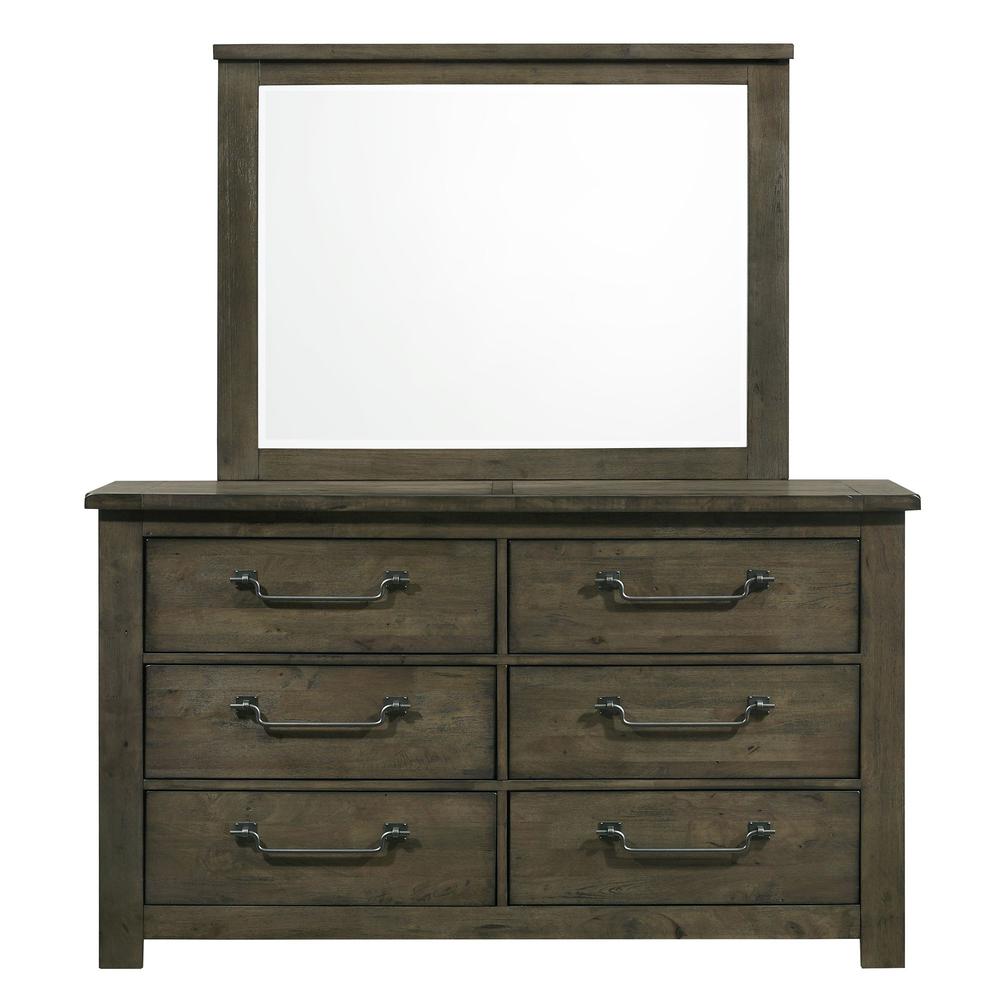 Picket House Furnishings Memphis 6-Drawer Dresser with Mirror Set in Grey. Picture 3