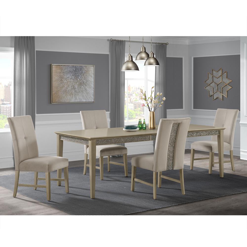 Alston 5PC Standard Height Dining Set in Champagne-Table and Four Chairs. Picture 11