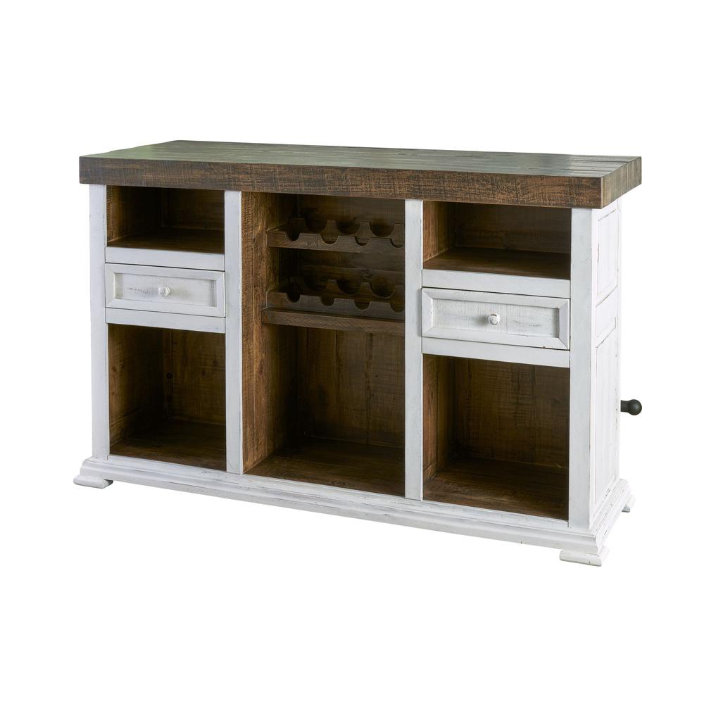 Picket House Furnishings Robertson 68" Wooden Bar with Wine Storage. Picture 2