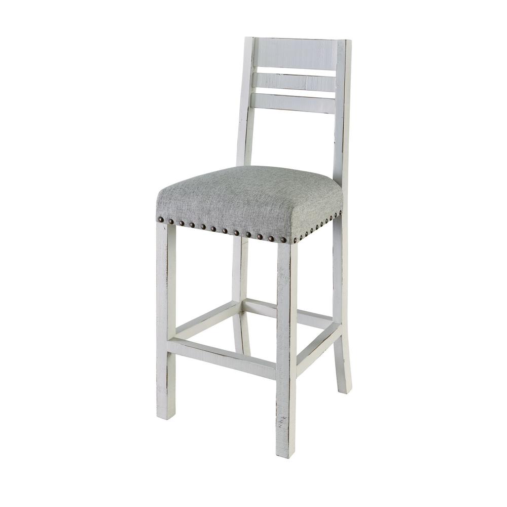 Picket House Furnishings Robertson Bar Stool in White. Picture 1