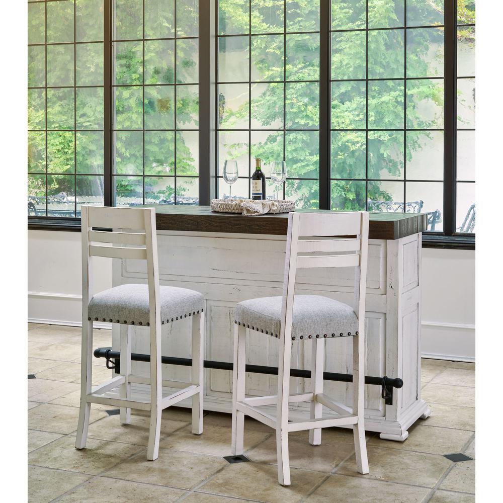 Picket House Furnishings Robertson Bar Stool in White. Picture 3
