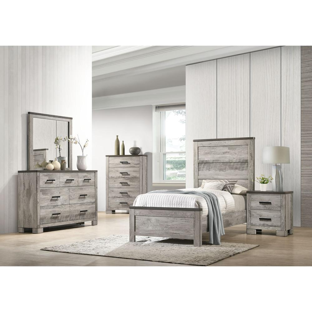 Picket House Furnishings Adam Twin Panel Bed in Gray. Picture 2