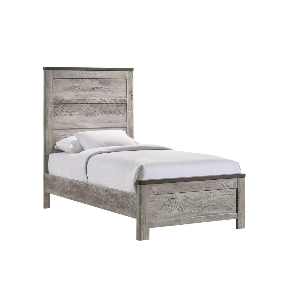 Picket House Furnishings Adam Twin Panel Bed in Gray. Picture 1