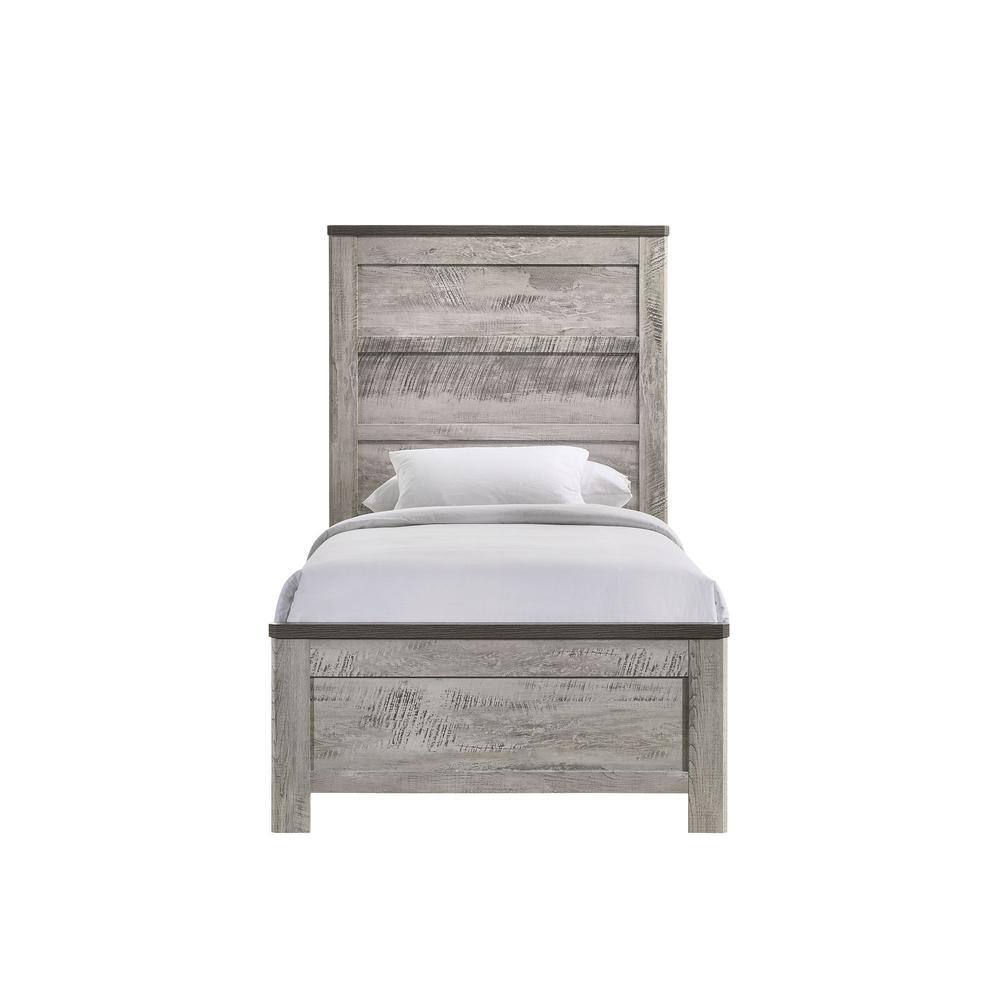 Picket House Furnishings Adam Twin Panel Bed in Gray. Picture 4