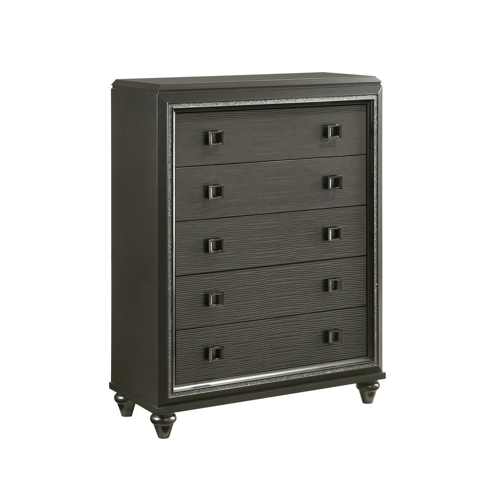 Faris 5-Drawer Chest in Black. Picture 1