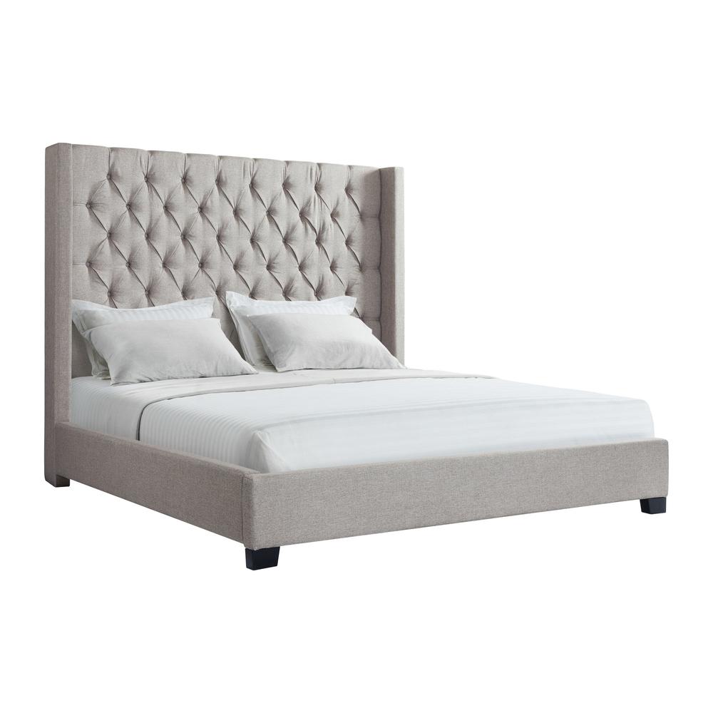 Picket House Furnishings Arden King Tufted Upholstered Bed in Grey. Picture 1