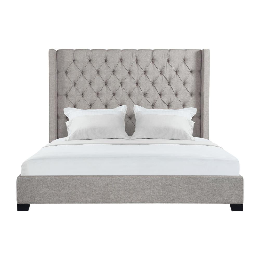 Picket House Furnishings Arden King Tufted Upholstered Bed in Grey. Picture 4