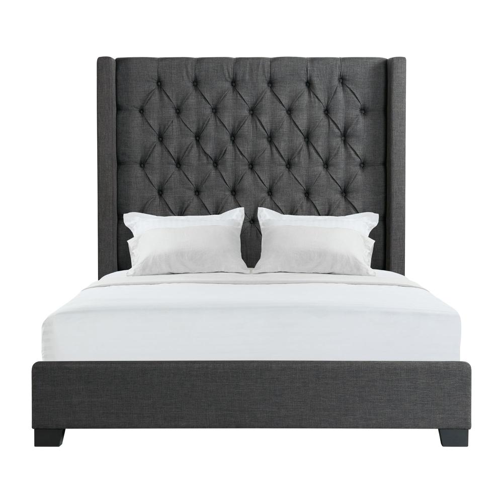 Picket House Furnishings Arden Queen Tufted Upholstered Bed in Charcoal. Picture 4