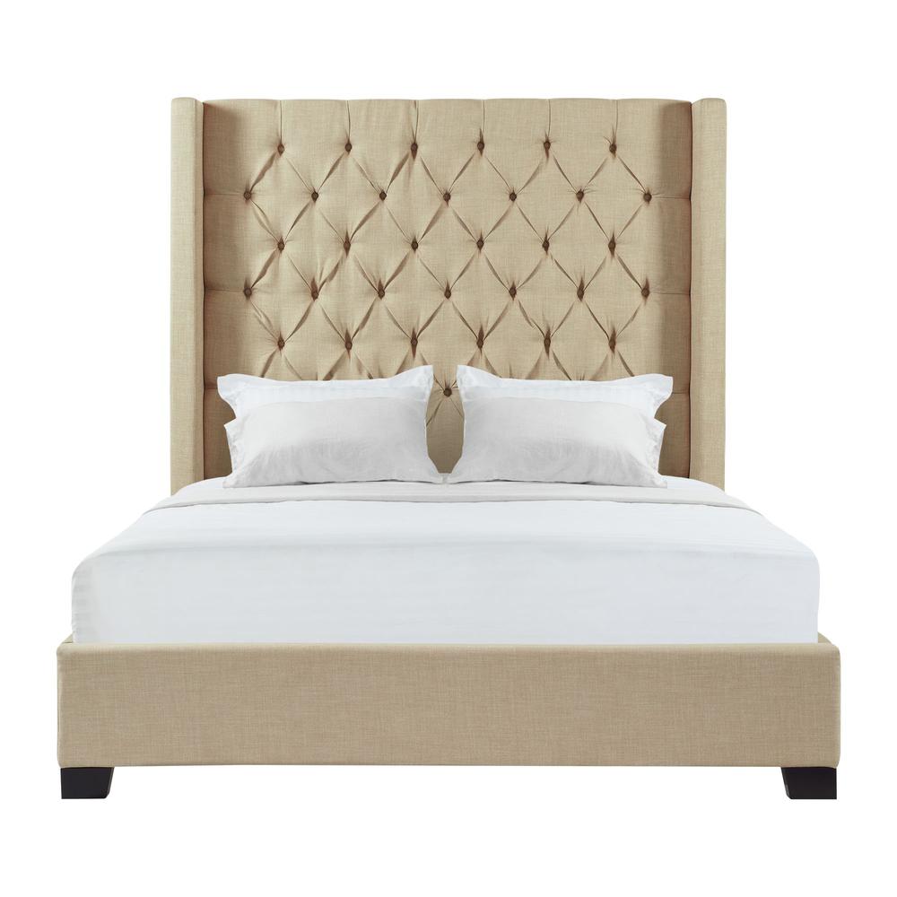 Picket House Furnishings Arden Queen Tufted Upholstered Bed in Natural. Picture 4