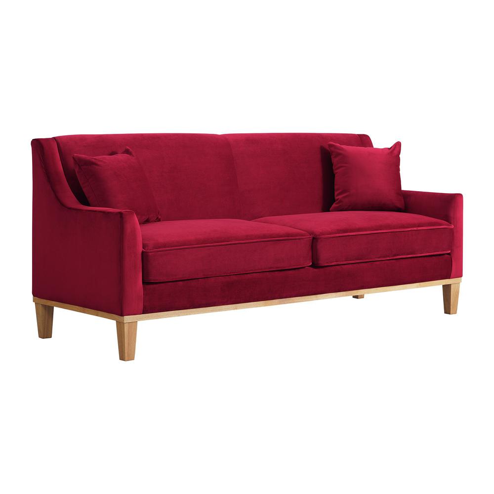 Picket House Furnishings Moxie Sofa in Ruby. The main picture.