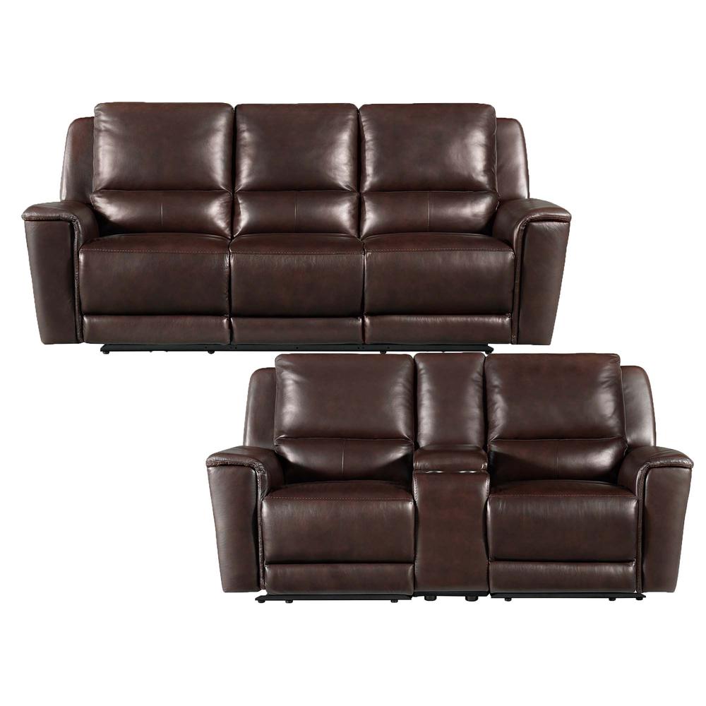 Wylde 2PC Living Room Set in Palais Dark Brown-Sofa & Loveseat. Picture 1