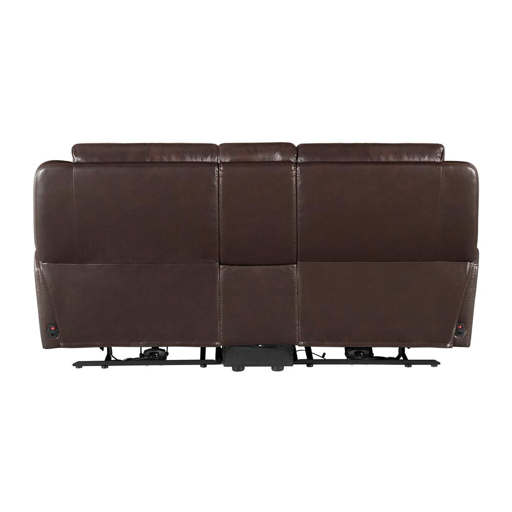 Wylde  Power Motion Loveseat with Console in Palais Dark Brown. Picture 5