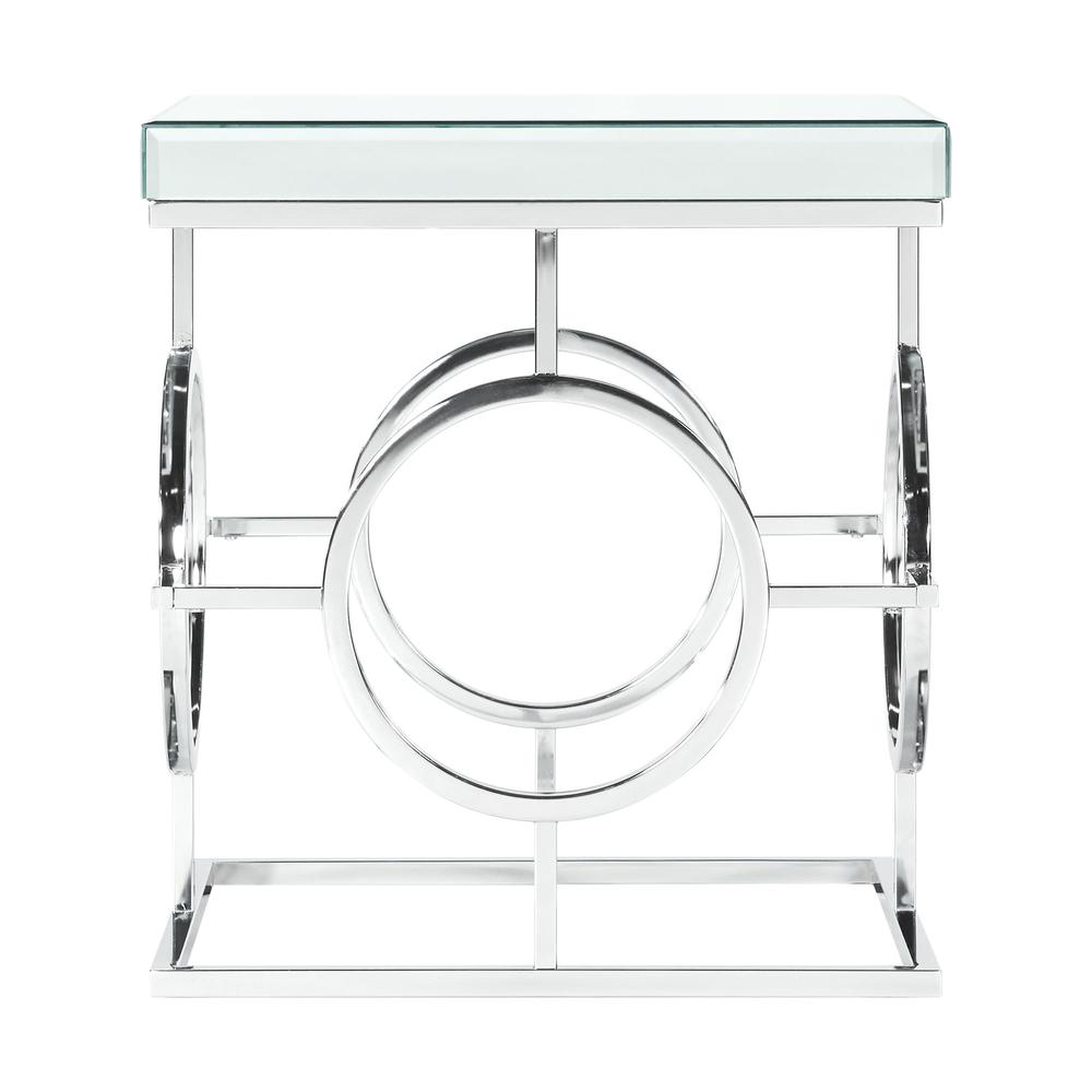 Picket House Furnishings Katie Square Mirrored End Table. Picture 3