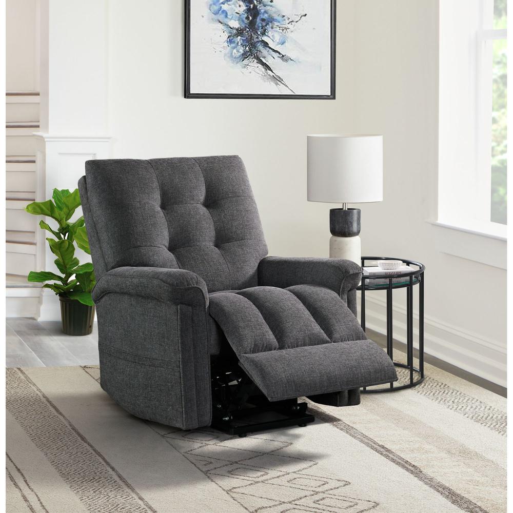 Secco Power Motion Lift Chair in 15337-2 Ribbit Charcoal. Picture 11