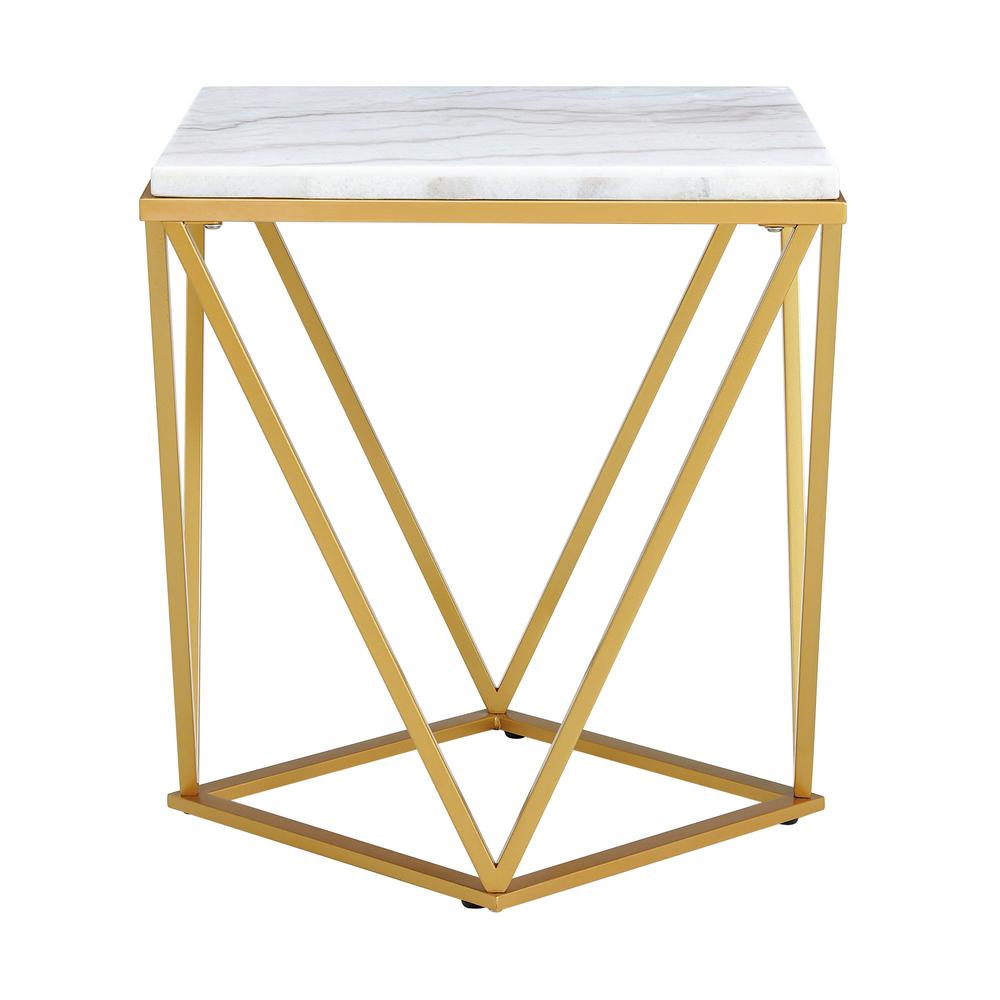Picket House Furnishings Conner End Table with Gold Metal. Picture 4