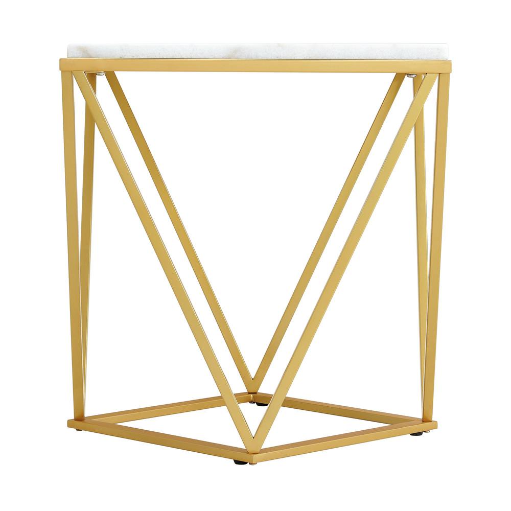 Picket House Furnishings Conner End Table with Gold Metal. Picture 5
