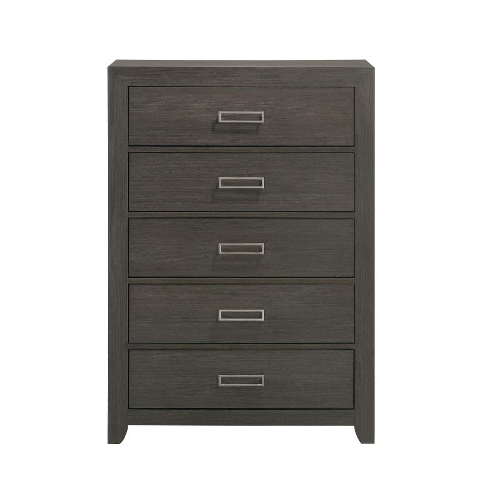 Picket House Furnishings Roma 5-Drawer Chest in Grey. Picture 1