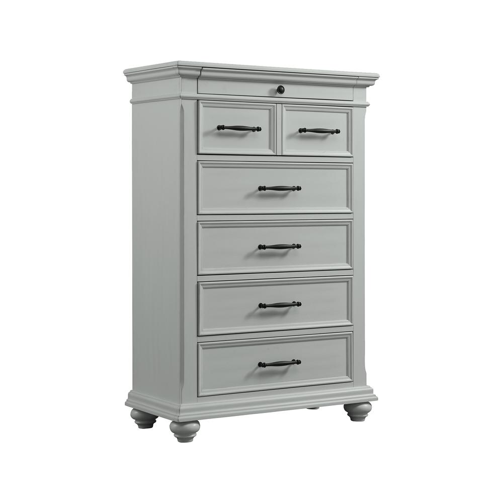 Picket House Furnishings Brooks 6-Drawer Chest in Grey. Picture 1