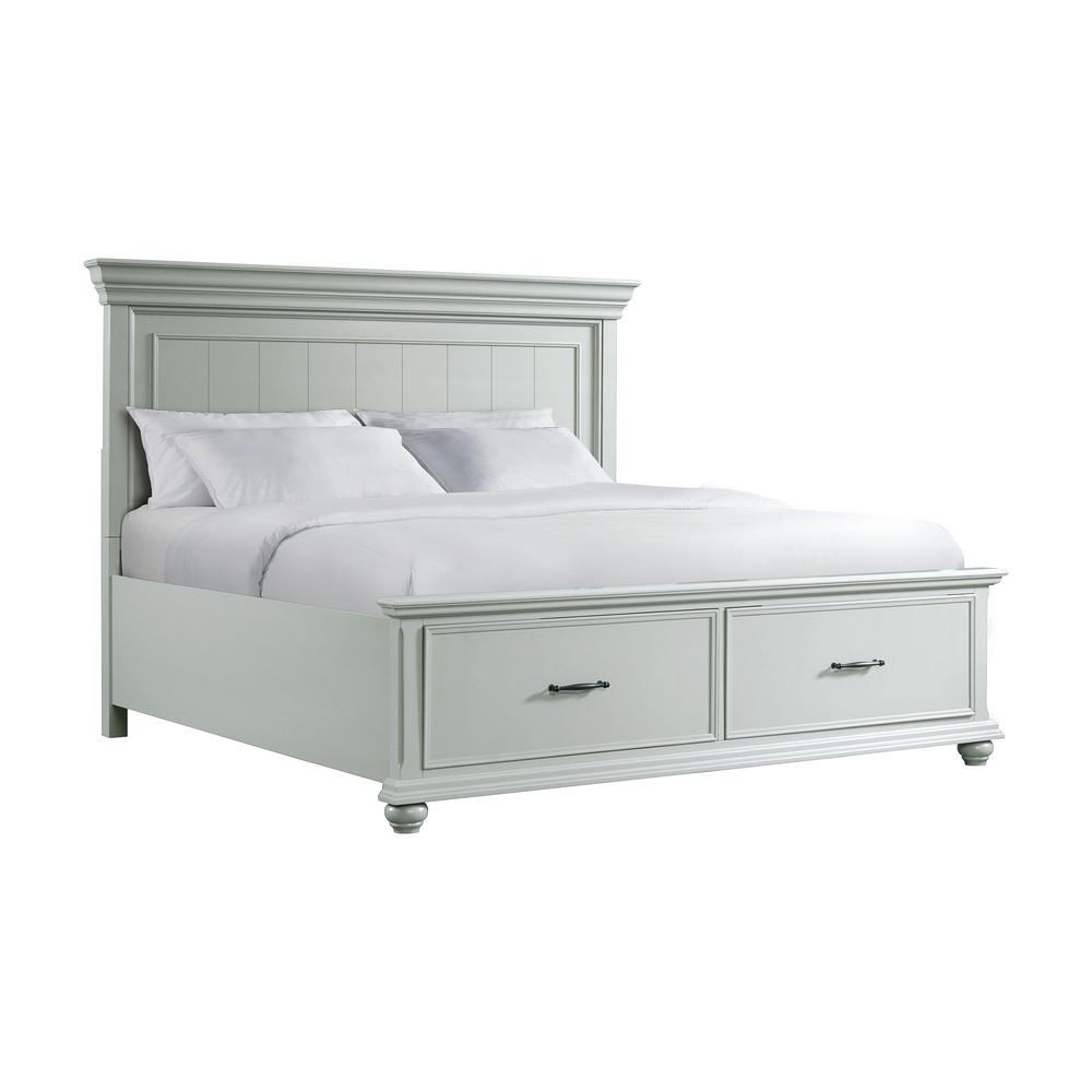 Picket House Furnishings Brooks King Platform Storage Bed in Grey. Picture 1