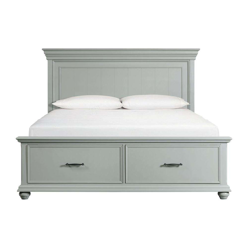 Picket House Furnishings Brooks King Platform Storage Bed in Grey. Picture 4