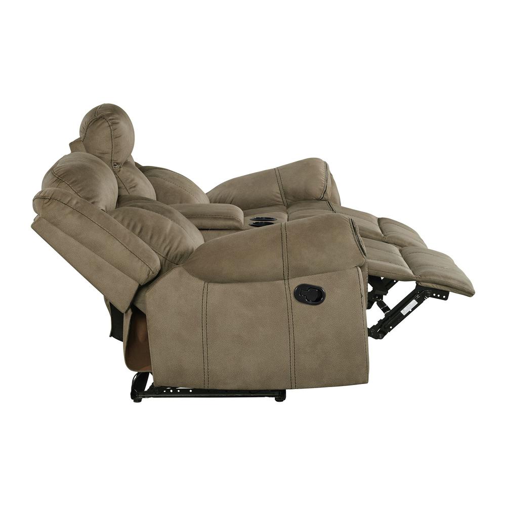 Tasso Motion Loveseat with Console in T101 Brown. Picture 4