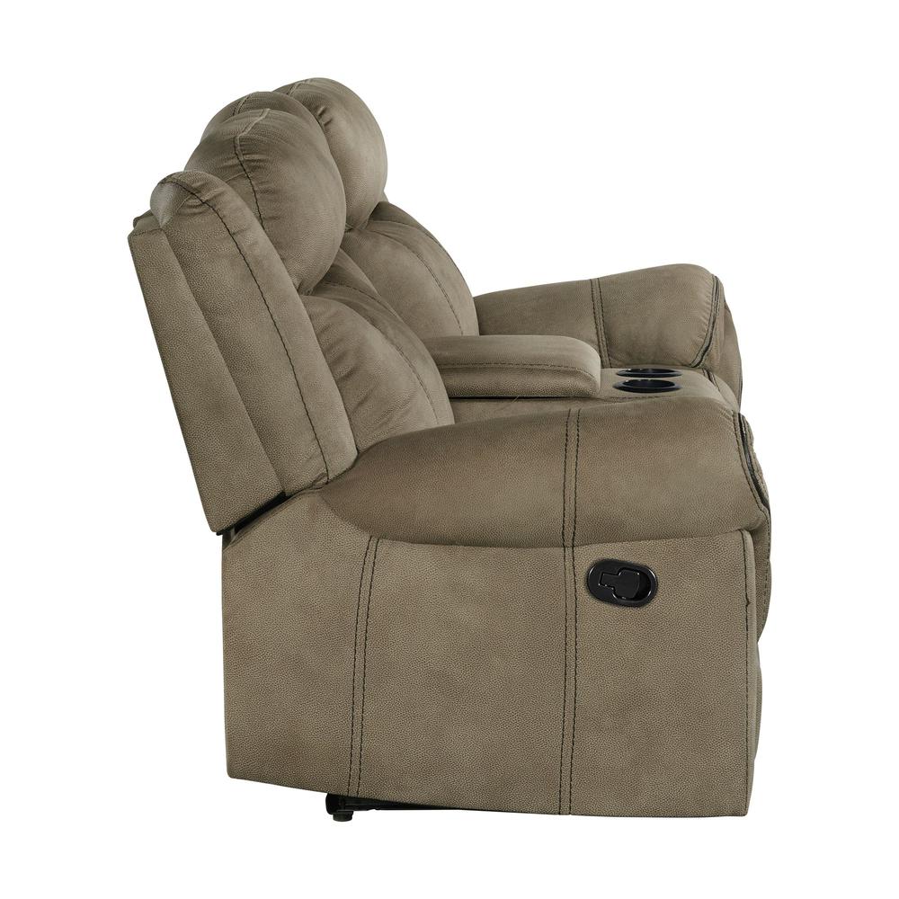 Tasso Motion Loveseat with Console in T101 Brown. Picture 3