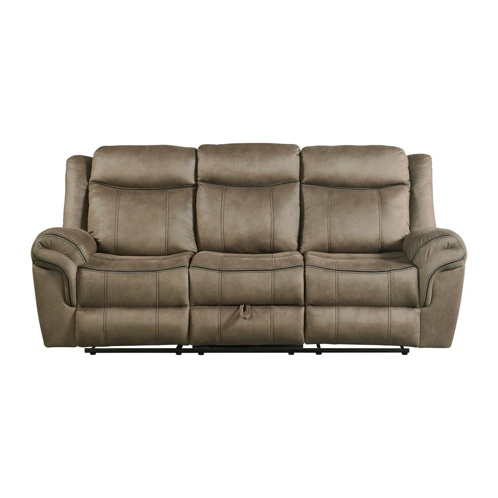 Tasso Motion Sofa with Dropdown in T101 Brown. Picture 2
