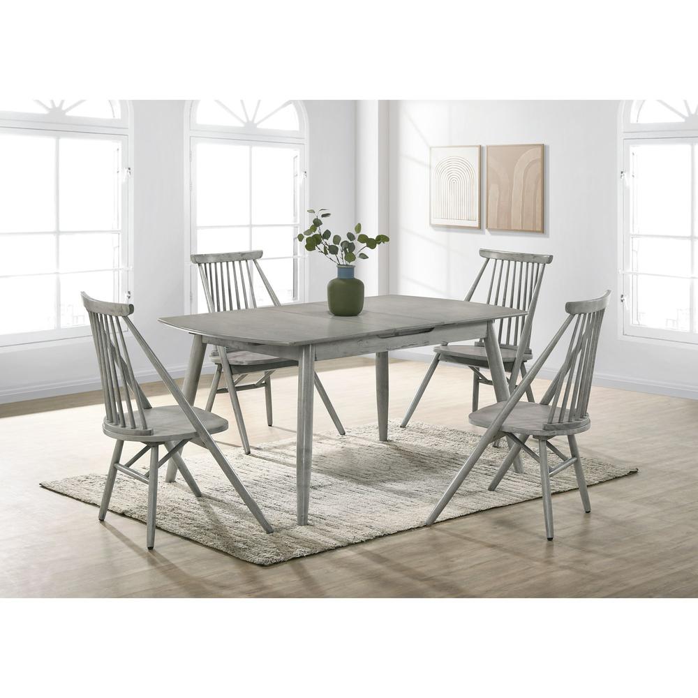 Picket House Furnishings Knox 5PC Dining Set in Antique Grey - Table & Four Chairs. Picture 3