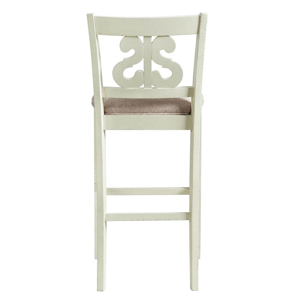 Picket House Furnishings Stanford 30" Swirl Back Bar Stool Set in White. Picture 7