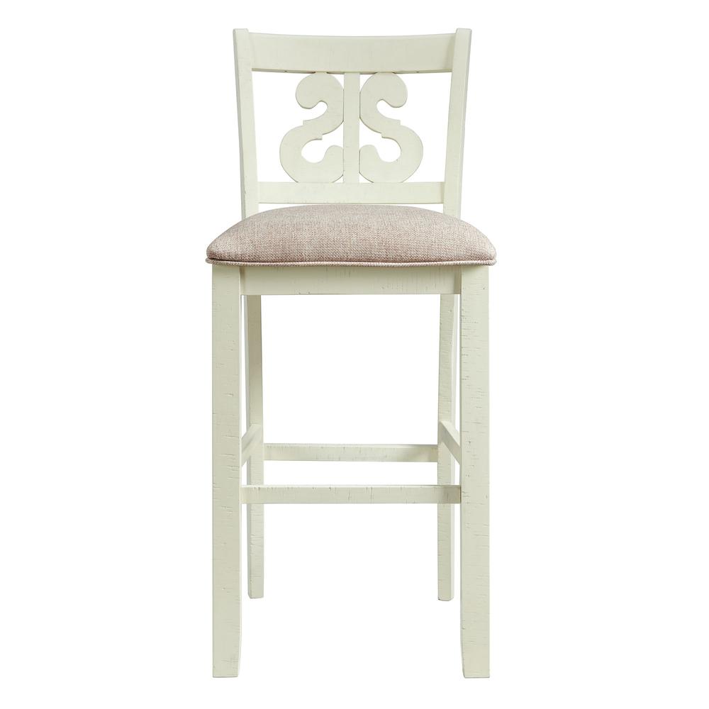 Picket House Furnishings Stanford 30" Swirl Back Bar Stool Set in White. Picture 5